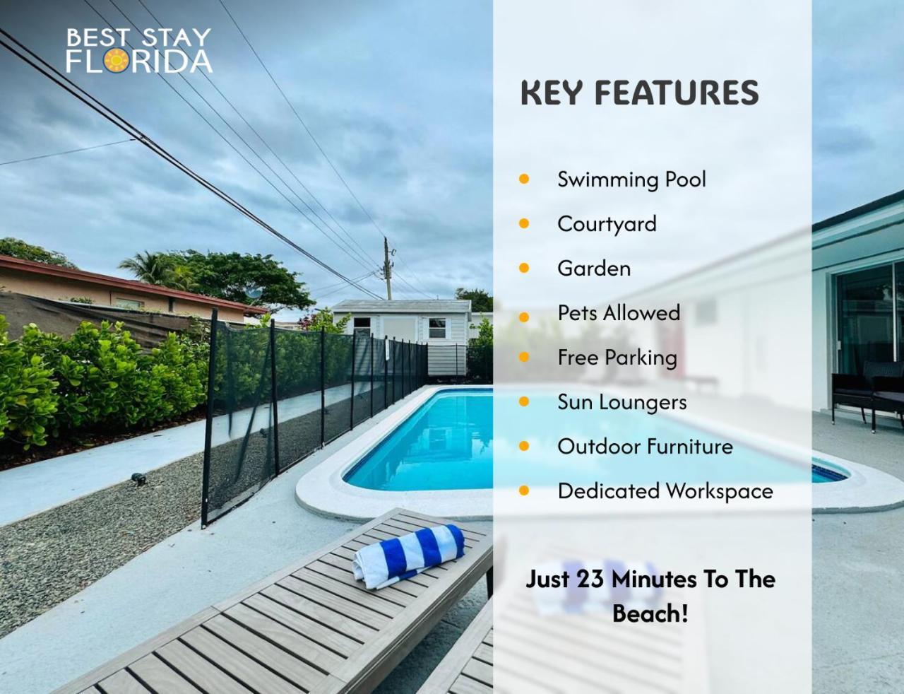 Tropical Villa Pool Courtyard & Garden View Fort Lauderdale Exteriör bild